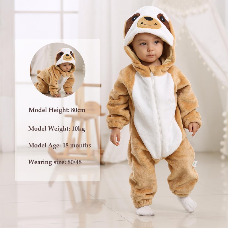 TONWHAR Kid's and Toddler's Costume Baby Animal Outfit Baby Boys' Girls' One-Piece Rompers Jumpsuit(12-18M,Sloth) - Image 5